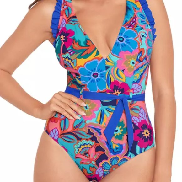 New Skinny Dippers Tapestry Swimsuit by Miraclesuit - Picture 1 of 12